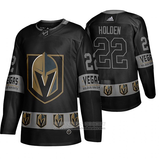 Camiseta Hockey Vegas Golden Knights Nick Holden Team Logo Fashion